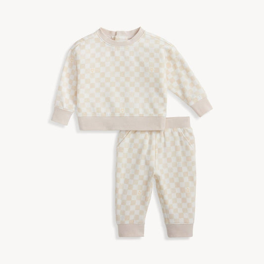 Chamois Checkerboard Magnetic Baby Sweatsuit