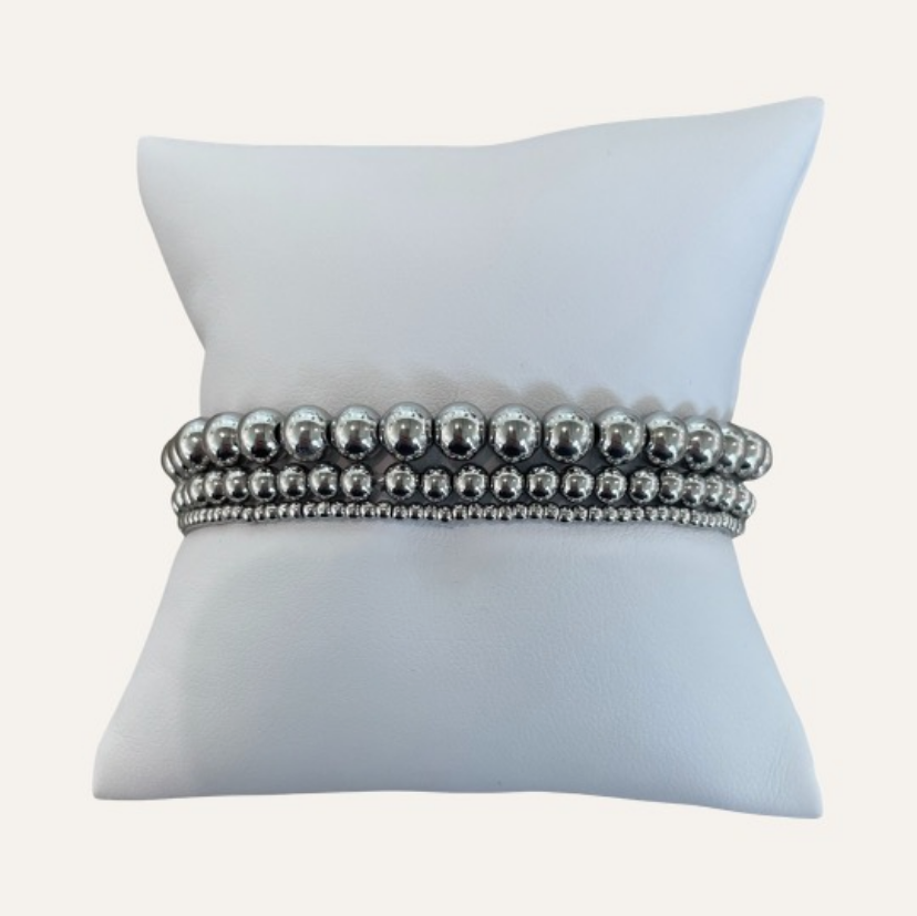 Waterproof Silver Ball Bracelets