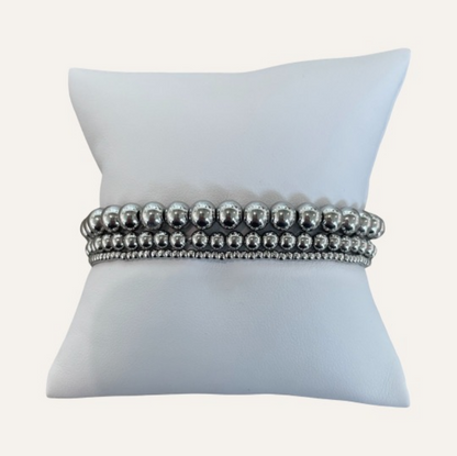 Waterproof Silver Ball Bracelets
