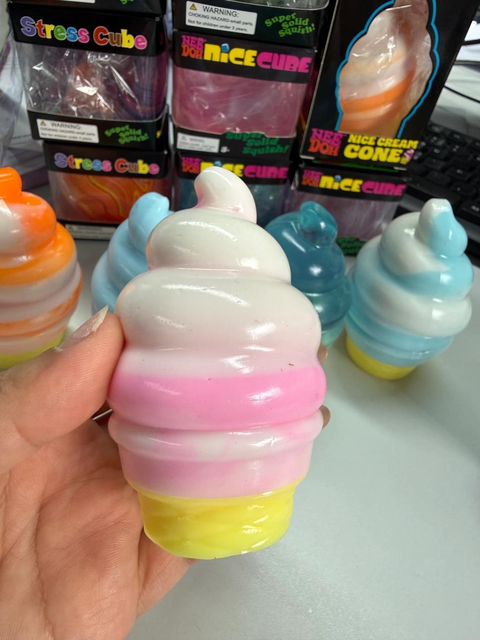 Nice cream cone squishy fidget toy