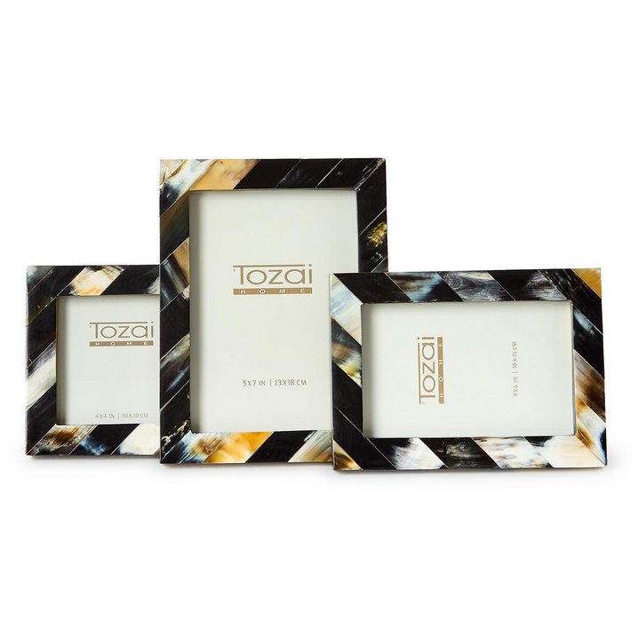 Savoy Black Horn Photo Frames