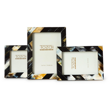 Savoy Black Horn Photo Frames
