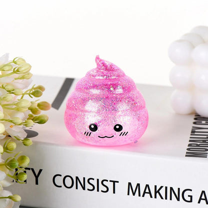 Maltose Glitter smiley Poop Squeeze Toy