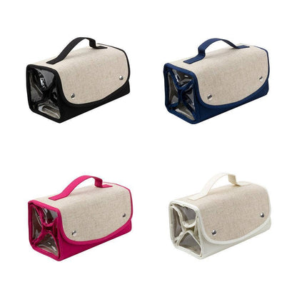 Linen Roll Up Cosmetic Bag with Monogram