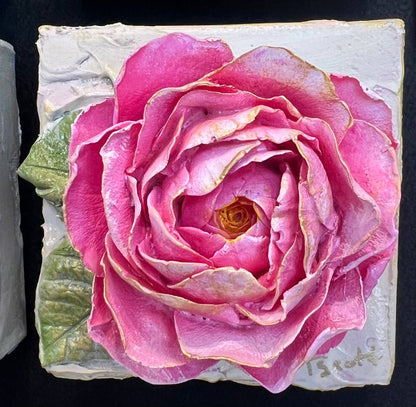 4X4 inch Clay Rose Artwork