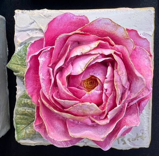 4X4 inch Clay Rose Artwork