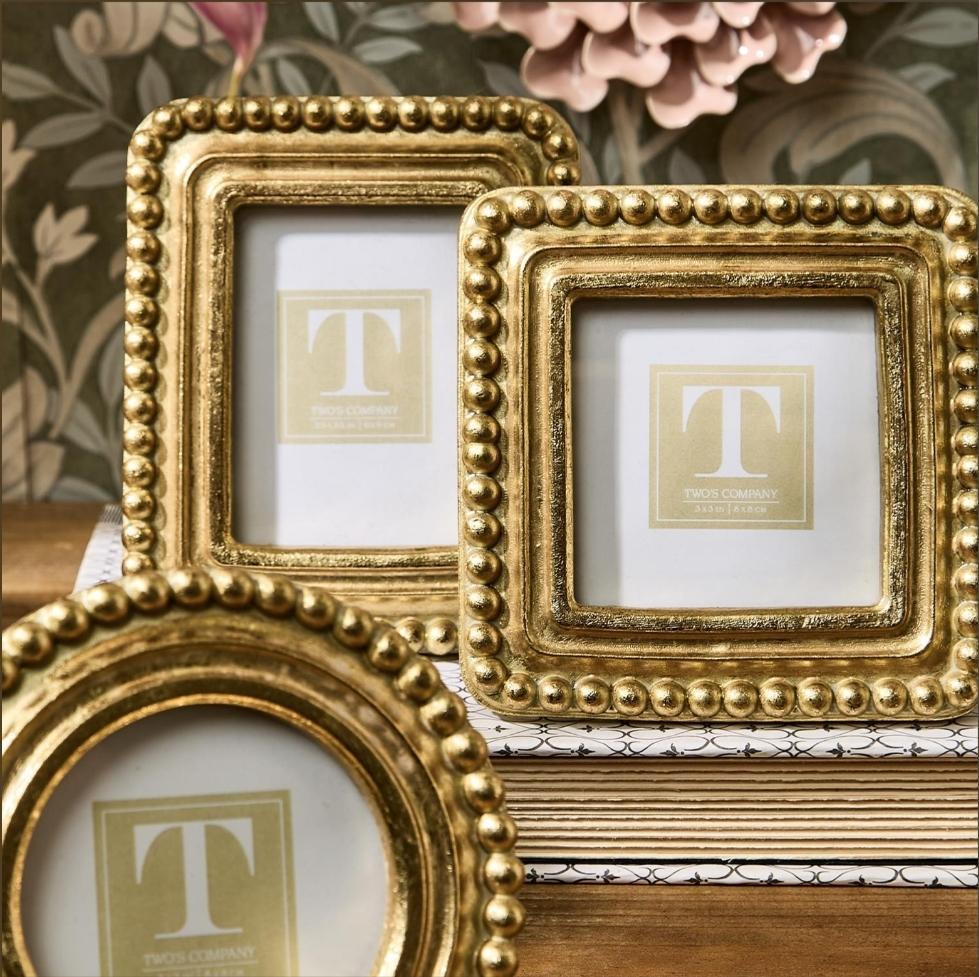 Beaded Texture Mini Gold Frames