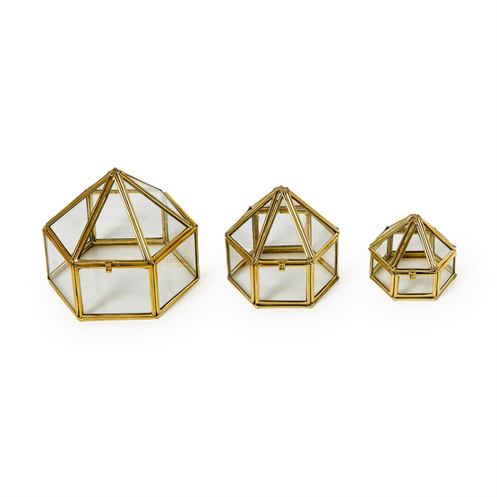 Brass & Glass Trinket Boxes