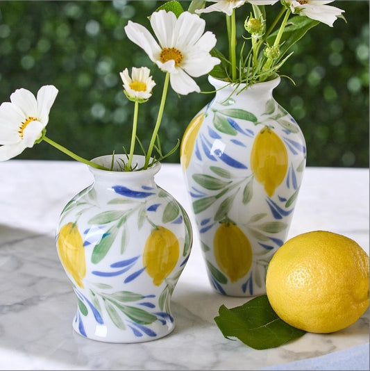Hand-Painted Mini Lemon Vase