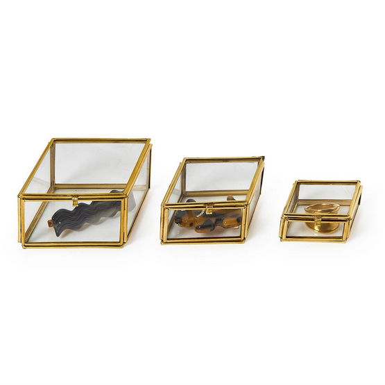 Brass & Glass Trinket Boxes
