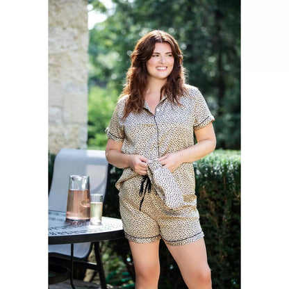 Beauty Sleep Satin Pajama Shorts with Pouch