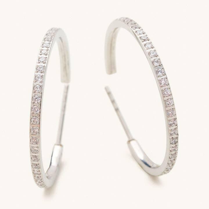 Silver Sutton Crystal Hoops