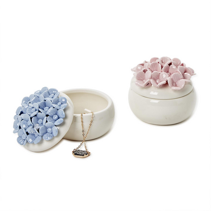Hydrangea Trinket Jewelry Box with Lid