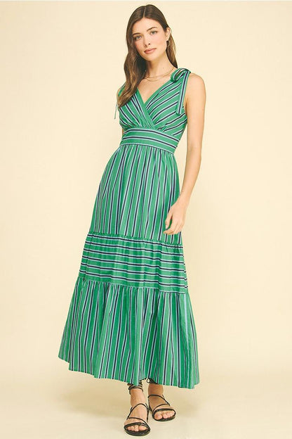 Stripe Tiered Maxi Dress