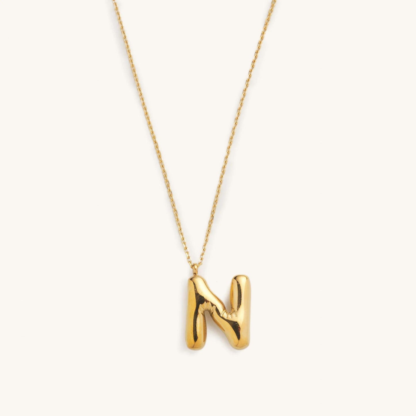 Bubble Initial Charm Necklaces- Gold