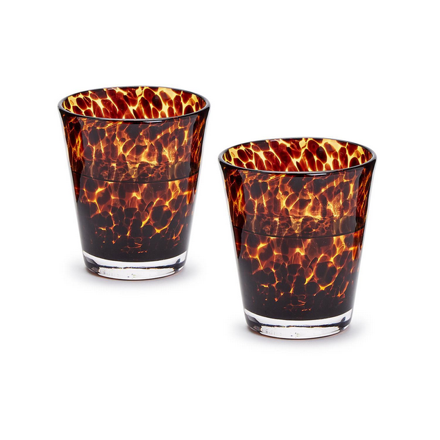 Tortoise Print Glassware