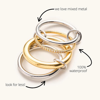Olivia Mixed Metal Stacked Ring Set