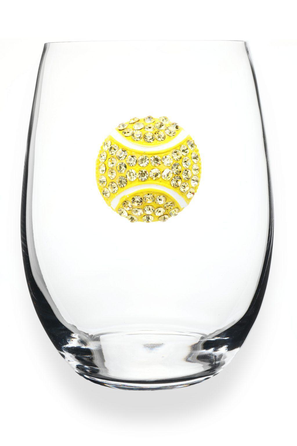 Tennis Ball Jeweled Glass