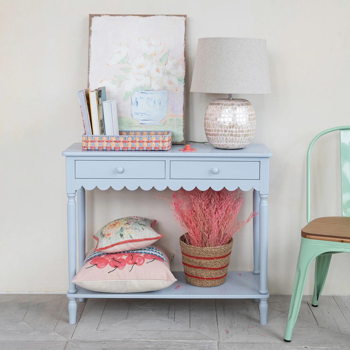 Scallopped Console Table