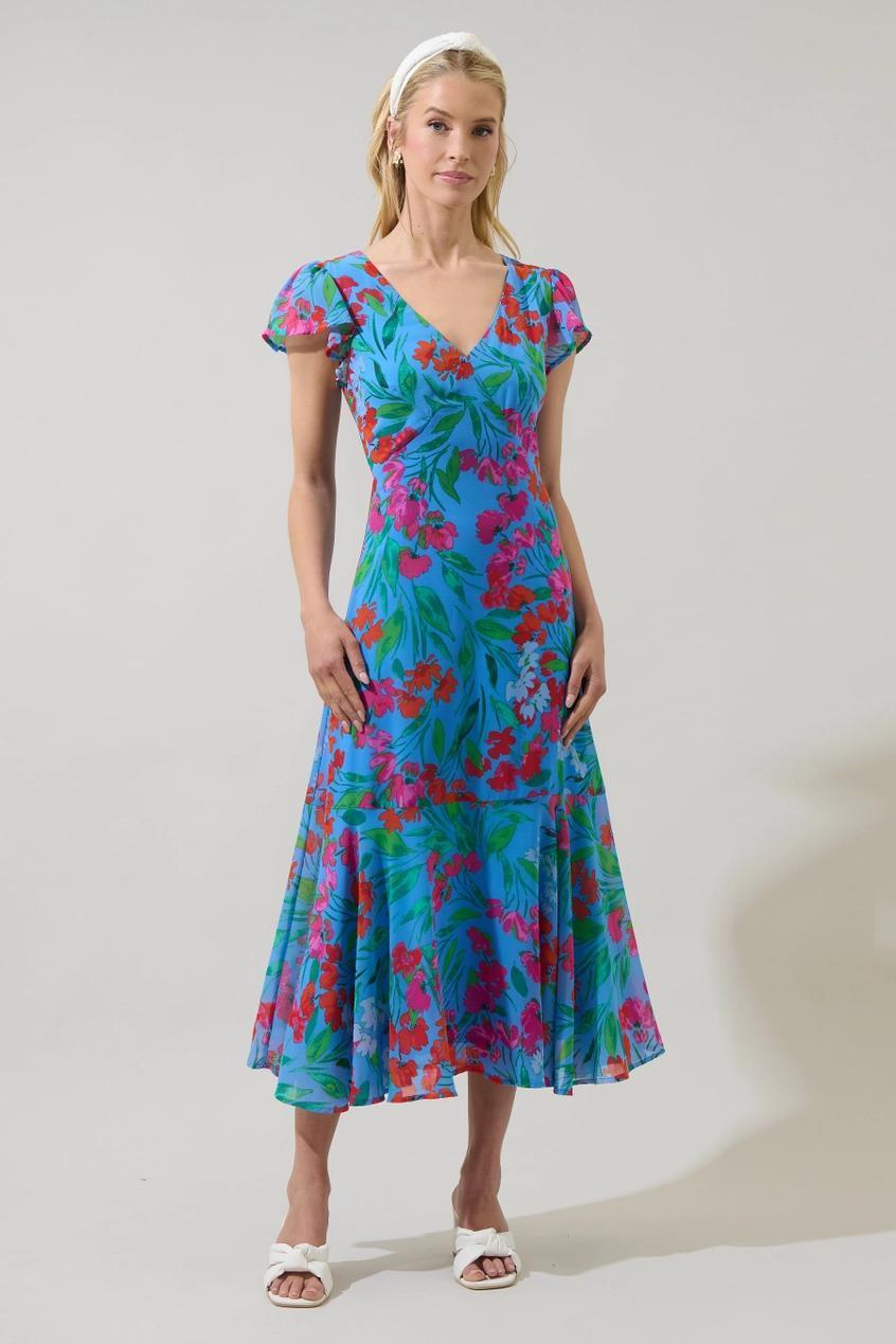 Finy Floral Perth Flare Midi Dress