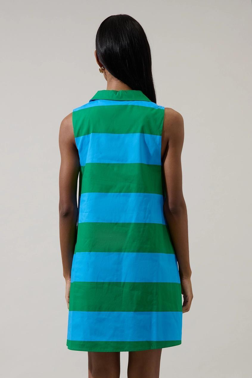 Lexya Collared Shift Mini Dress Valdy Stripe