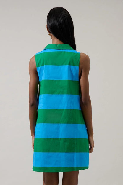 Lexya Collared Shift Mini Dress Valdy Stripe