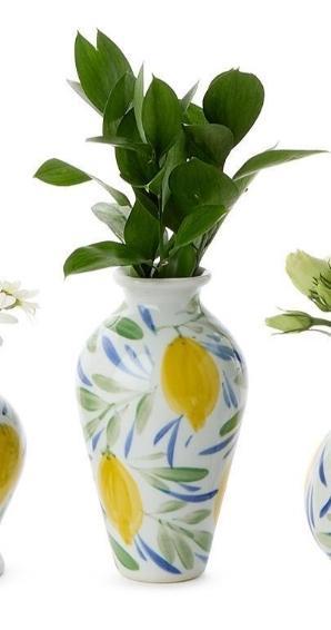 Hand-Painted Mini Lemon Vase