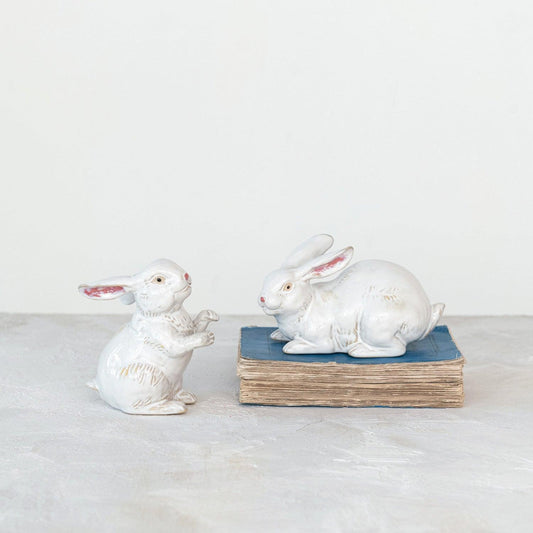 Stoneware White Rabbit