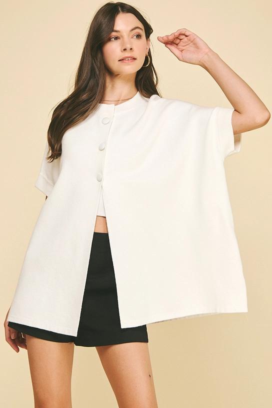 OPEN FRONT BUTTON DOWN SWEATER