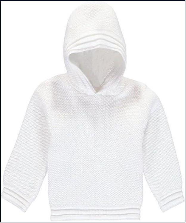 Monogrammed Knit Hooded Zip Back Sweater