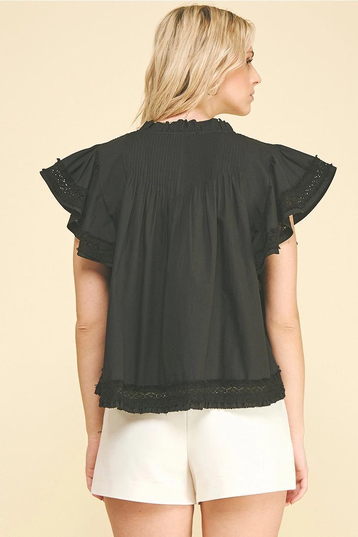 Lace Trim Detailed Blouse Top