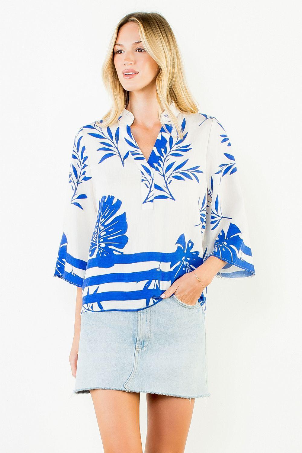 Short Sleeve Floral Pattern Top