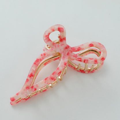 Metal Ribbon Bow Claw Clip