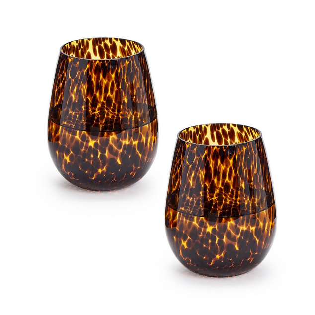 Tortoise Print Glassware