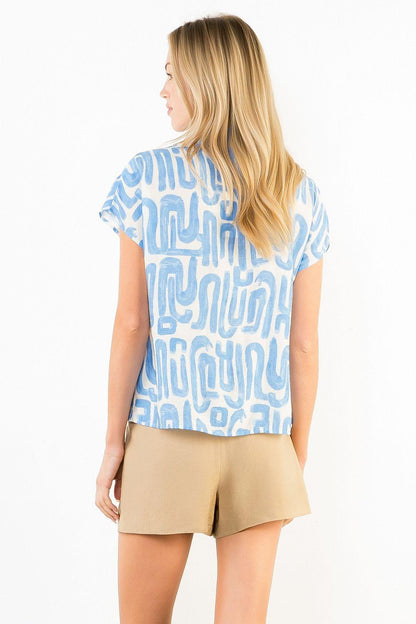 Flower and Cheetah Embroidered Top