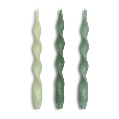 12" Twist & Glow Taper Candles - Set/3