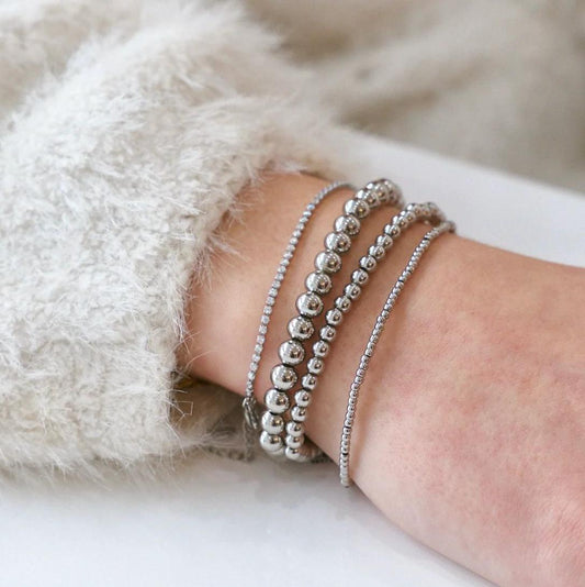 Waterproof Silver Ball Bracelets