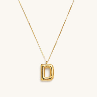 Bubble Initial Charm Necklaces- Gold