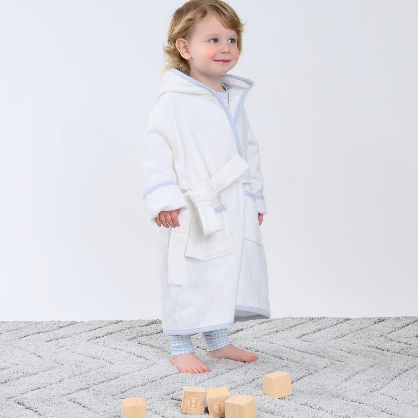 Gingham Trim Bathrobe