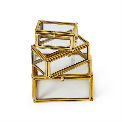 Brass & Glass Trinket Boxes