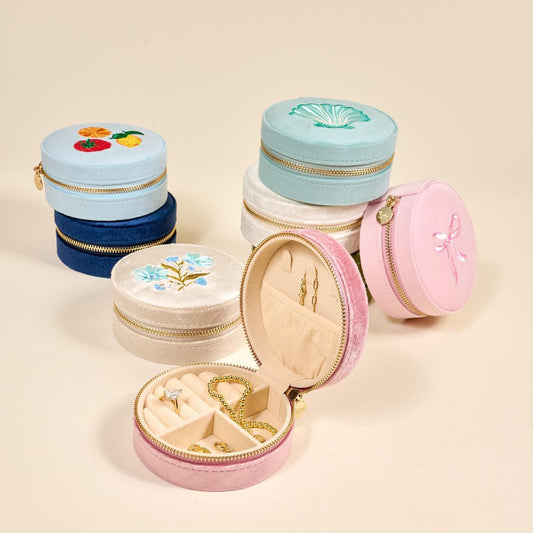 Round Velvet Jewelry Case