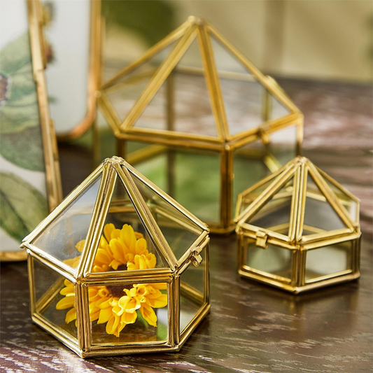 Brass & Glass Trinket Boxes