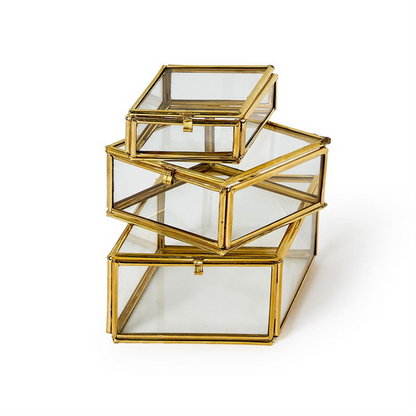 Brass & Glass Trinket Boxes