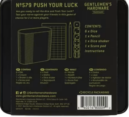 Push Your Luck Dice Game