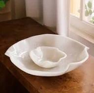 RESIN Alabaster Bowl with Dip