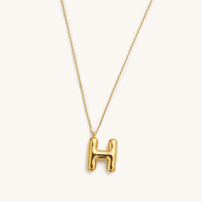 Bubble Initial Charm Necklaces- Gold