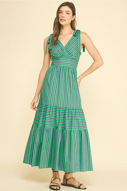 Stripe Tiered Maxi Dress