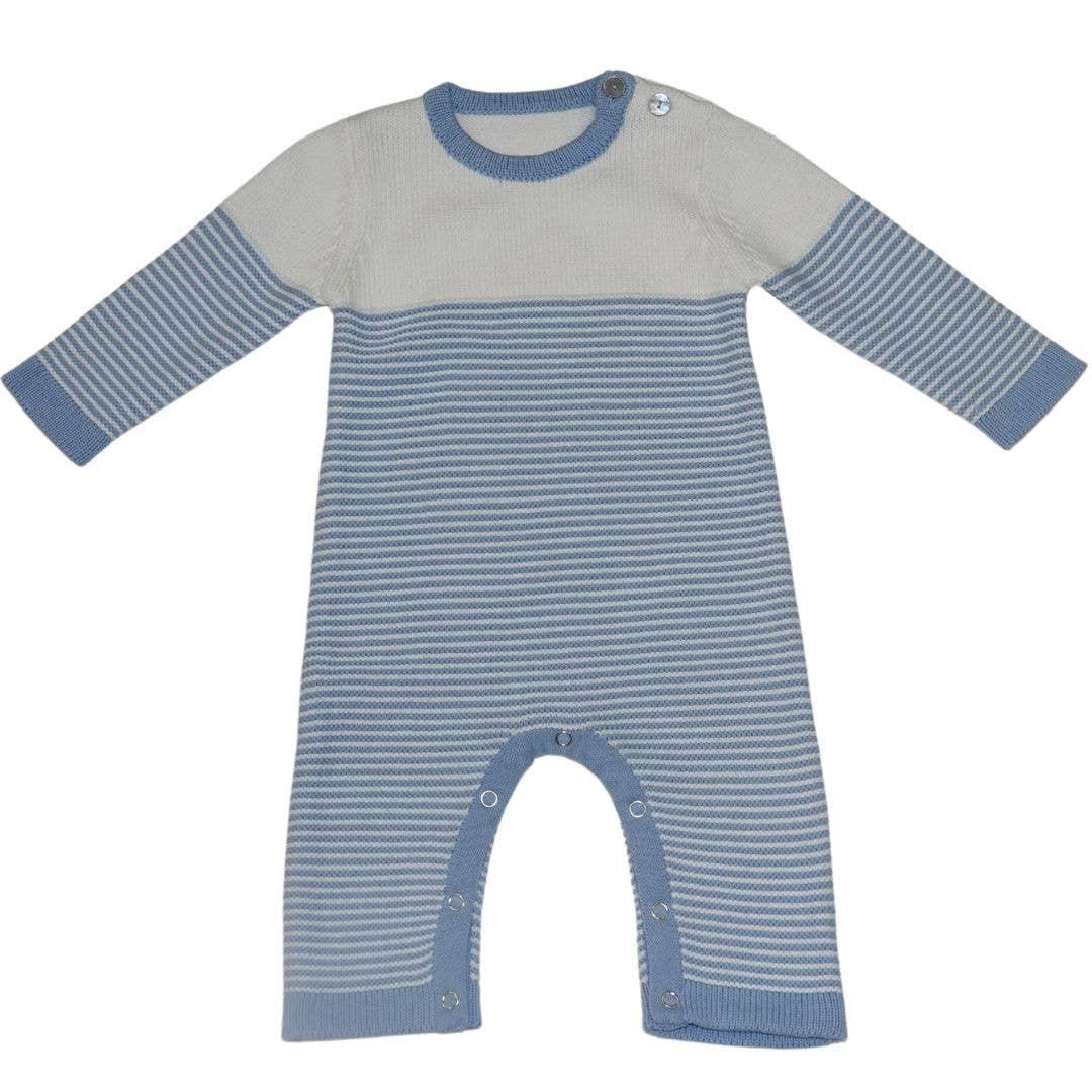 Seed Stitch Striped Cotton Onesie