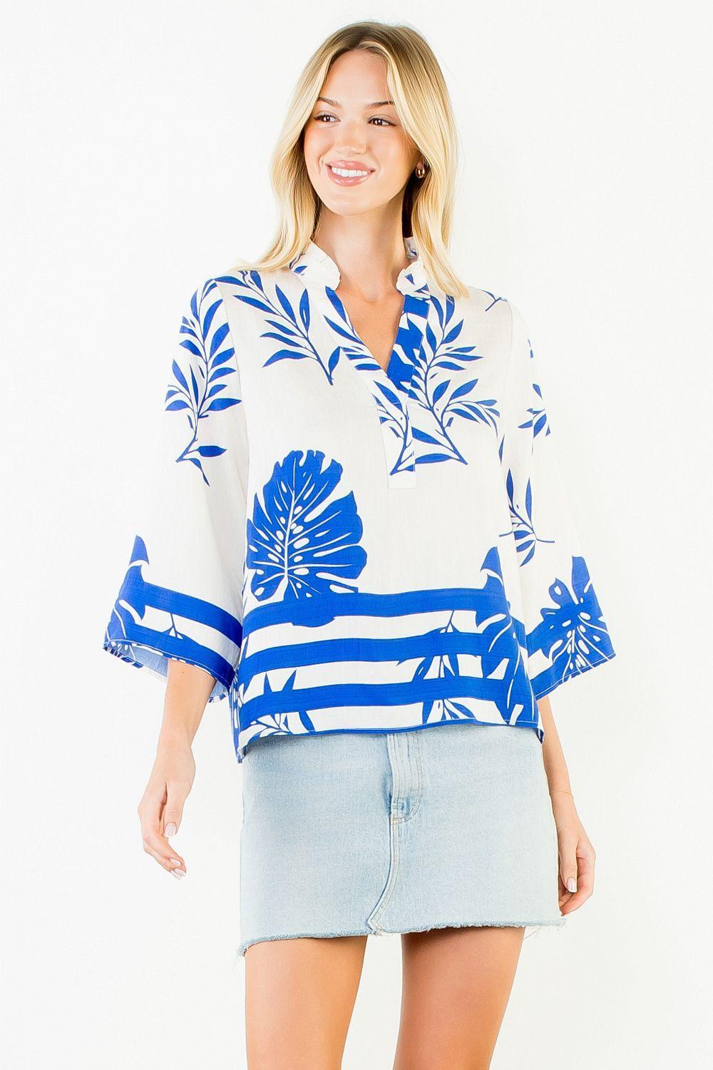 Short Sleeve Floral Pattern Top