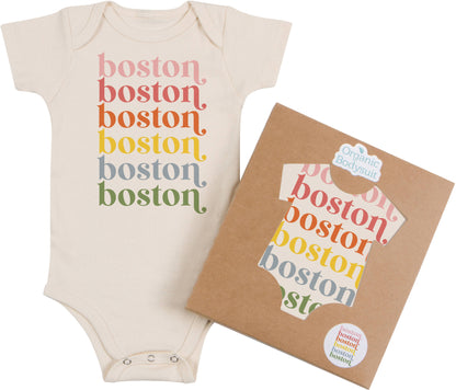 Moonbeam Repeat Muted City Print Organic Bodysuit